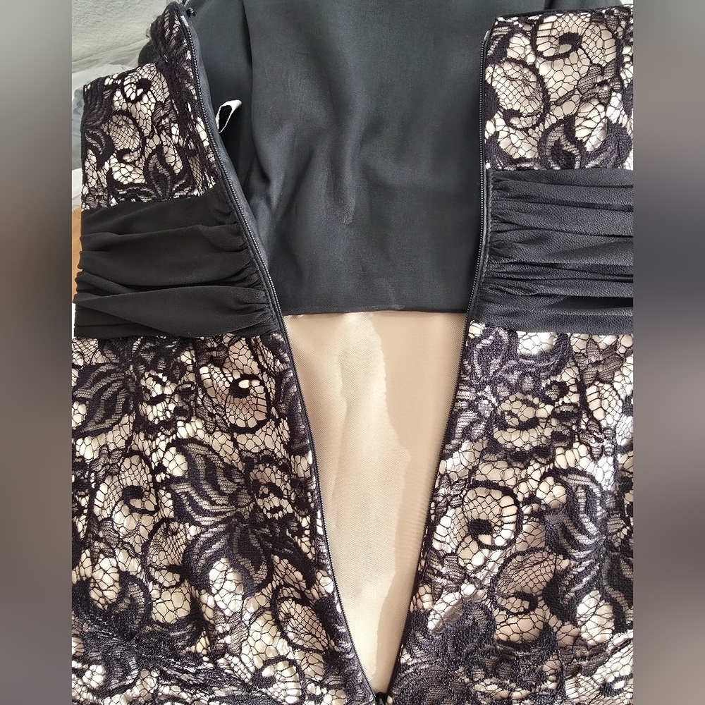 WHBM Strapless Black Lace Overlay Dress - Picture 5 of 8